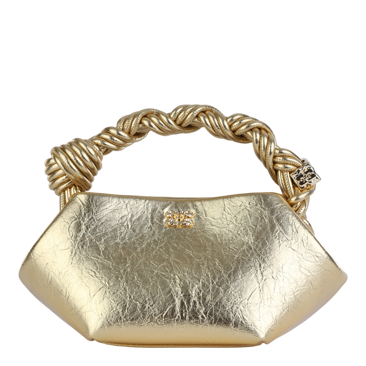 Crinkled Metallic Gold Geometric Bag
