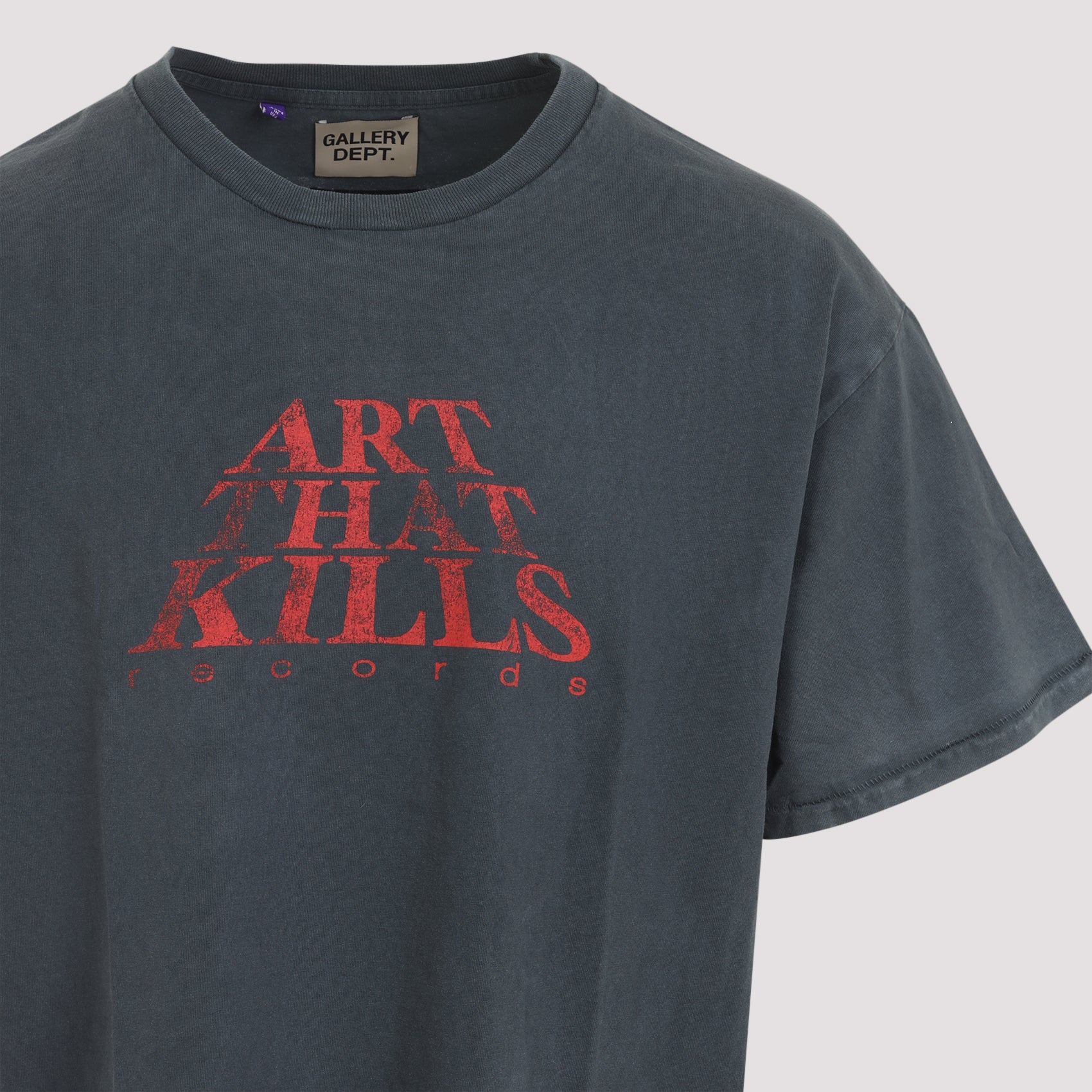 Washed Grey Graphic T-Shirt With Contrasting Typography