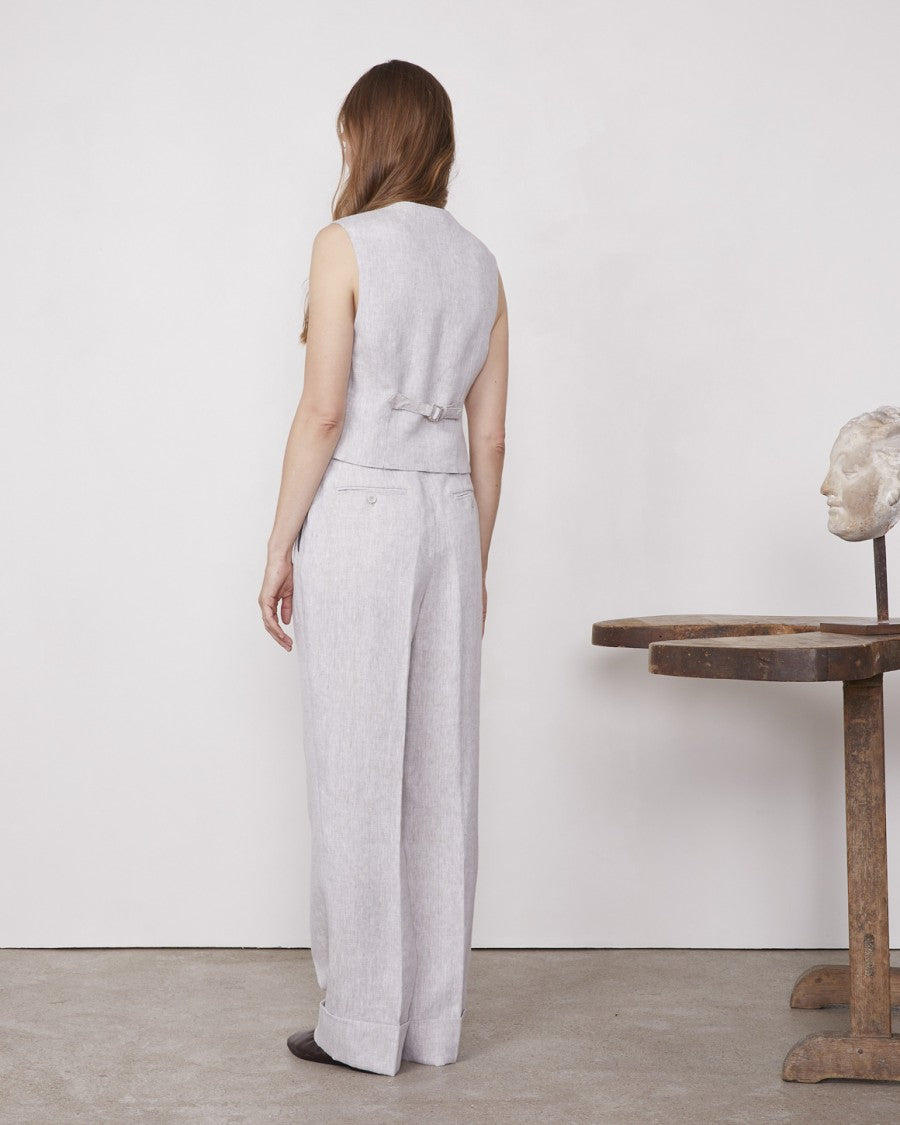 Tailored Beige Waistcoat With Adjustable Fit