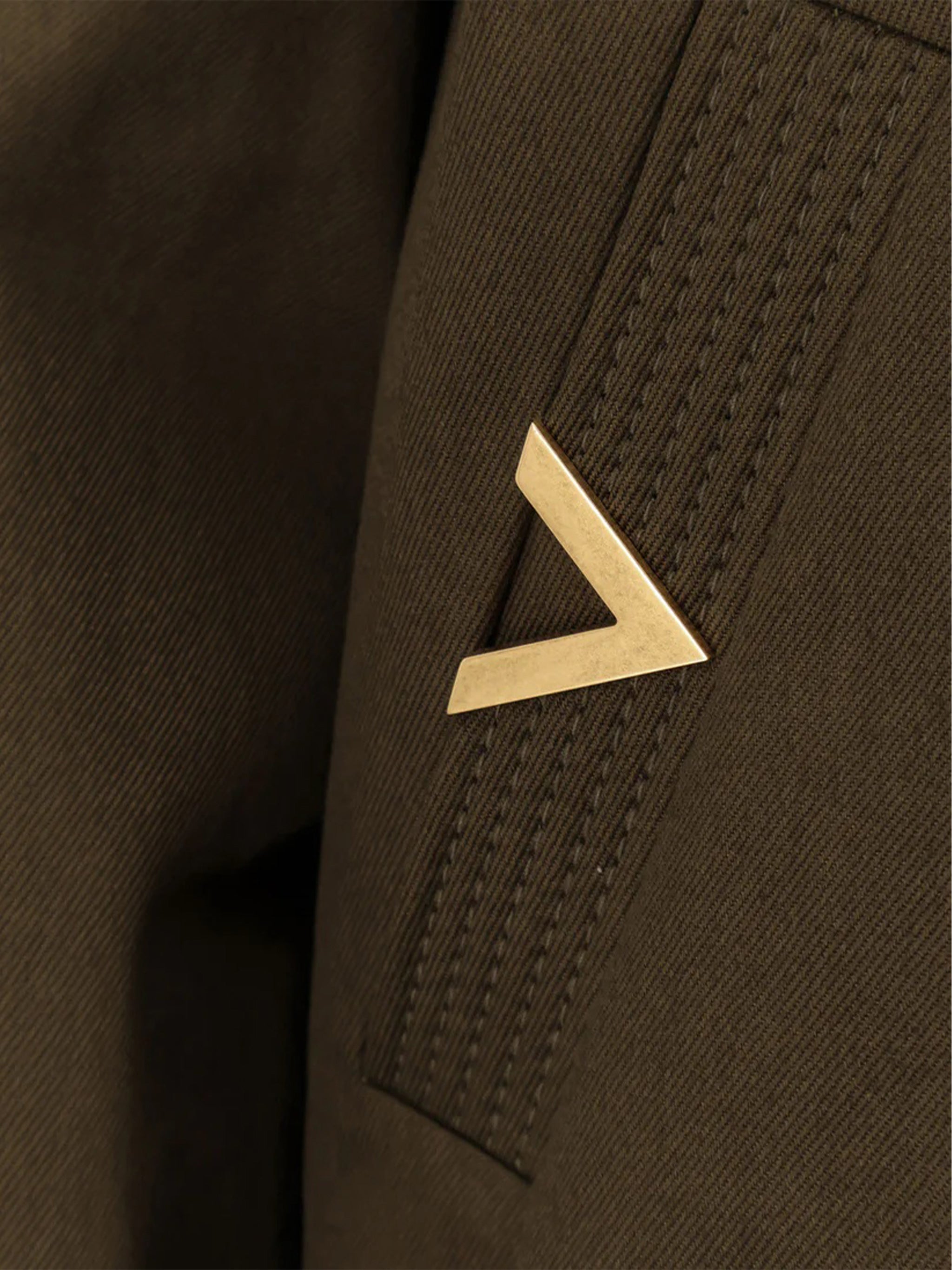 Brown Cropped Metallic-V Detail Casual Jacket