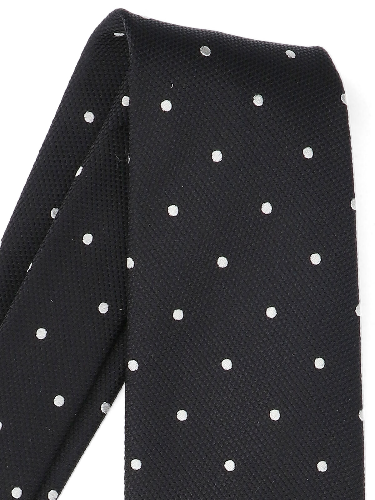 Polka Dot Tie, In Black Mulberry Silk