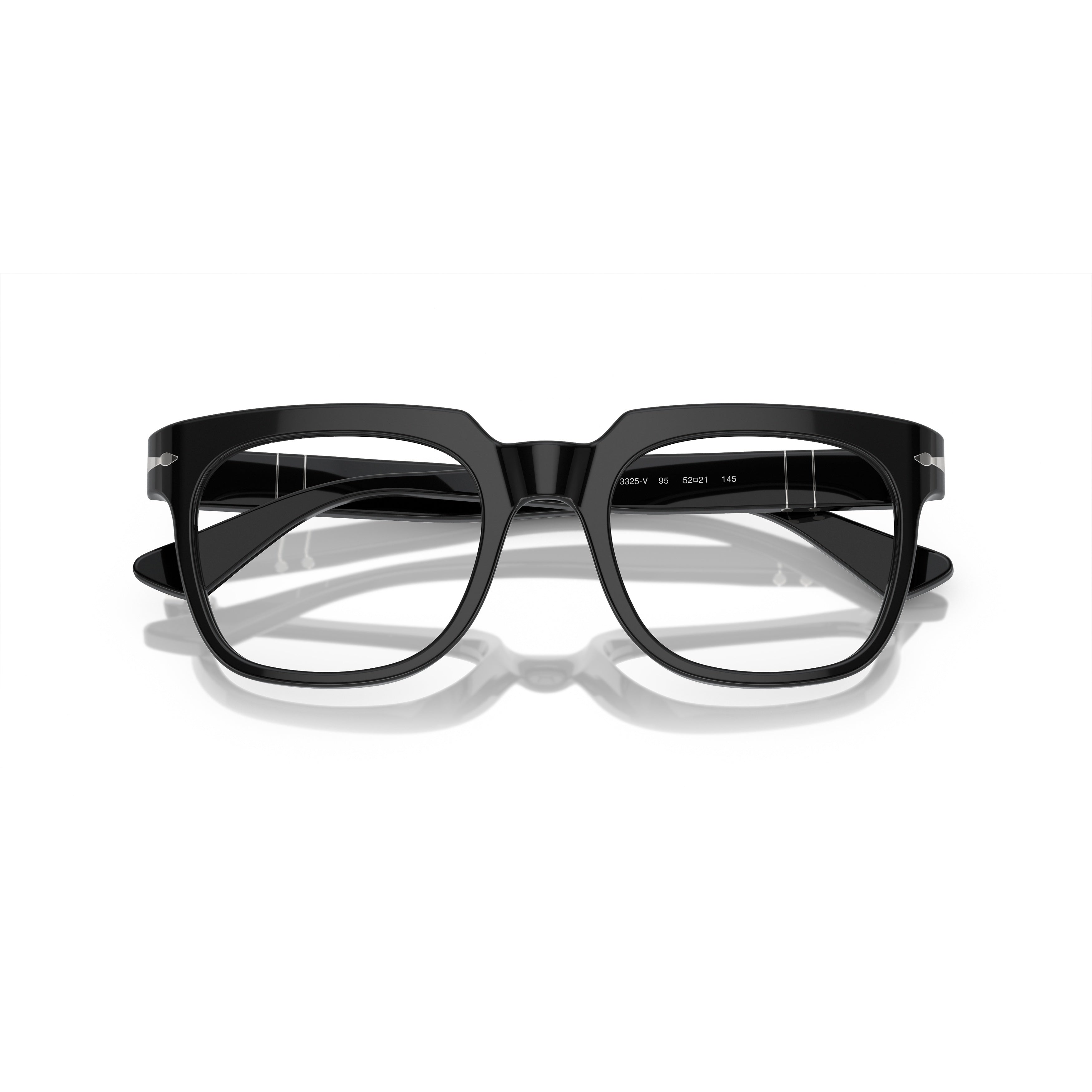 0po3325v Square Frame Eyeglasses with Silver Arrow Detail