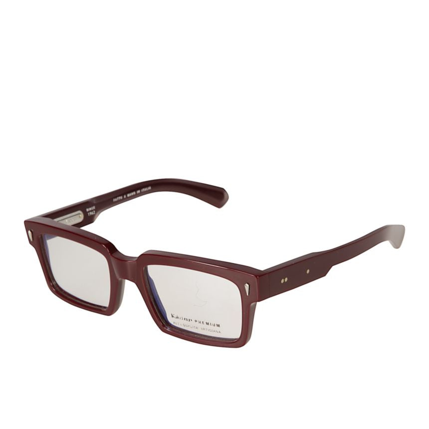 Premium 2 Bold Rectangular Burgundy Eyeglasses with Metallic Accents