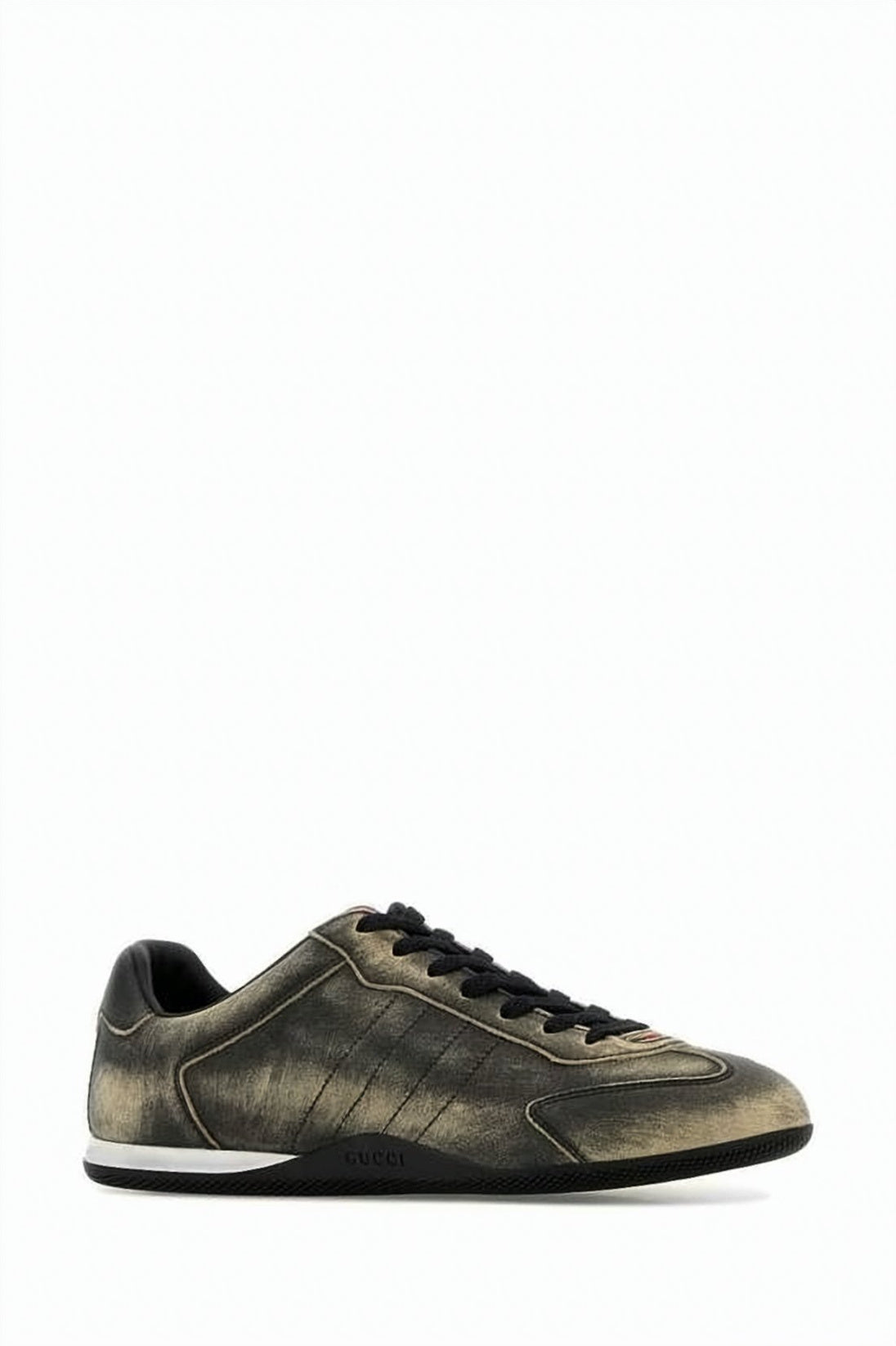Distressed Leather Sneakers with Minimalist Design