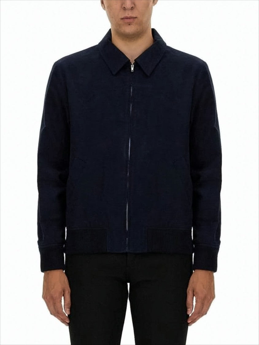 Navy Casual Jacket with Ribbed Cuffs