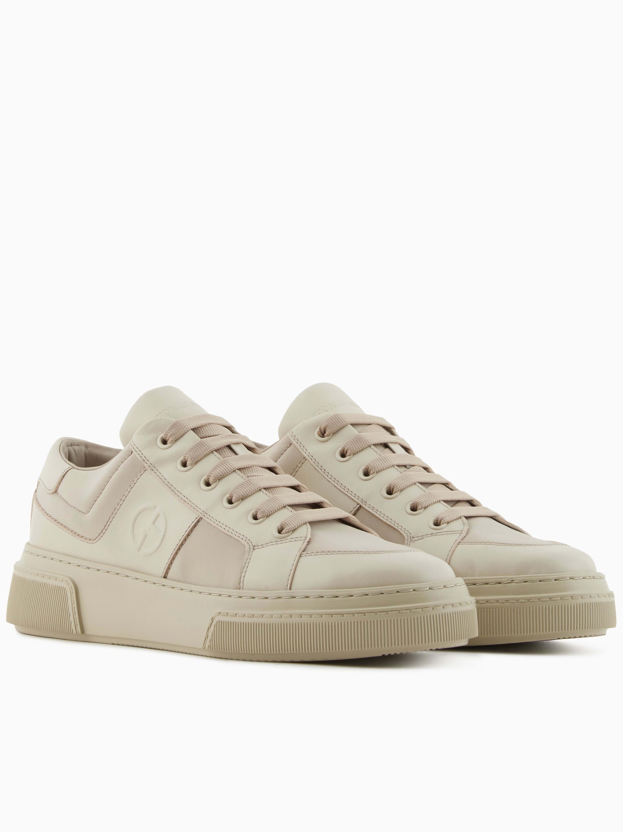 Minimalist Smooth Leather GA Logo Sneakers