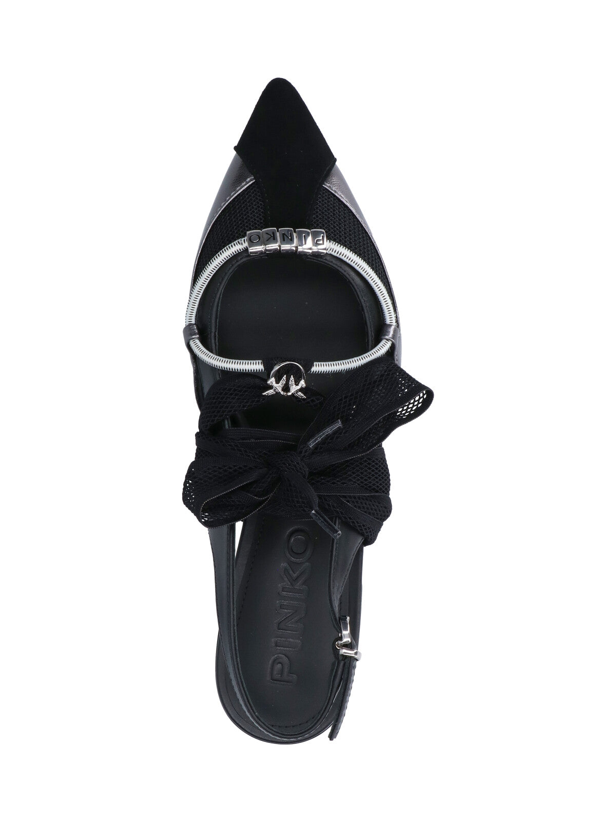 Black Gianira Leather Fabric Ballerinas