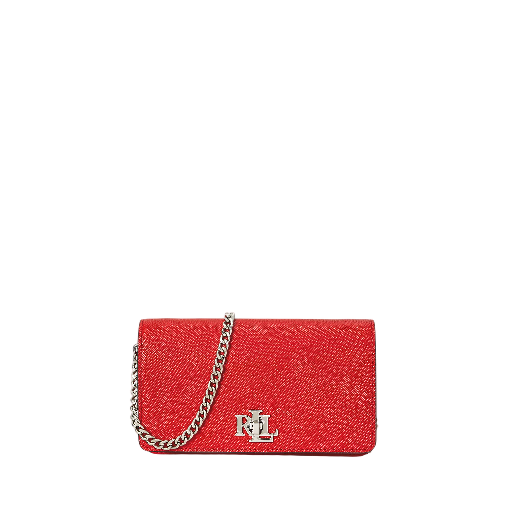 Textured Leather Phone Case In Bright Vermillion