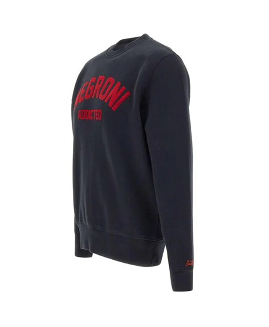 Crewneck Black Sweatshirt with Bold Lettering