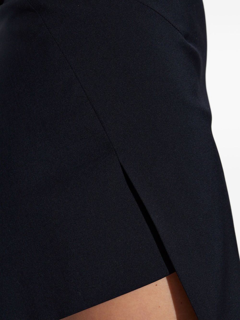 Navy Blue Asymmetric Hem Skirt