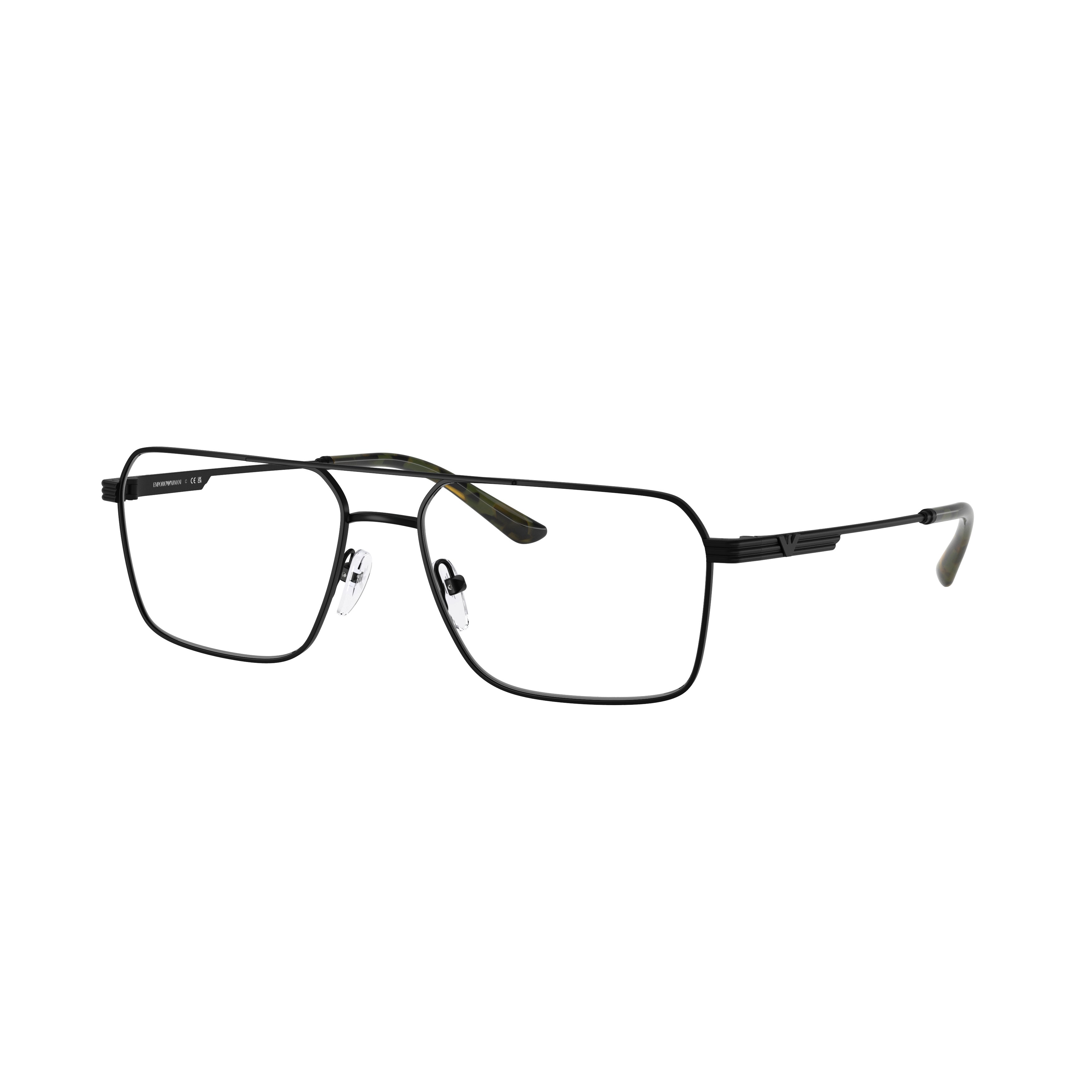 0ea1166 Rectangular Metal Frame Eyeglasses with Double Bridge Design