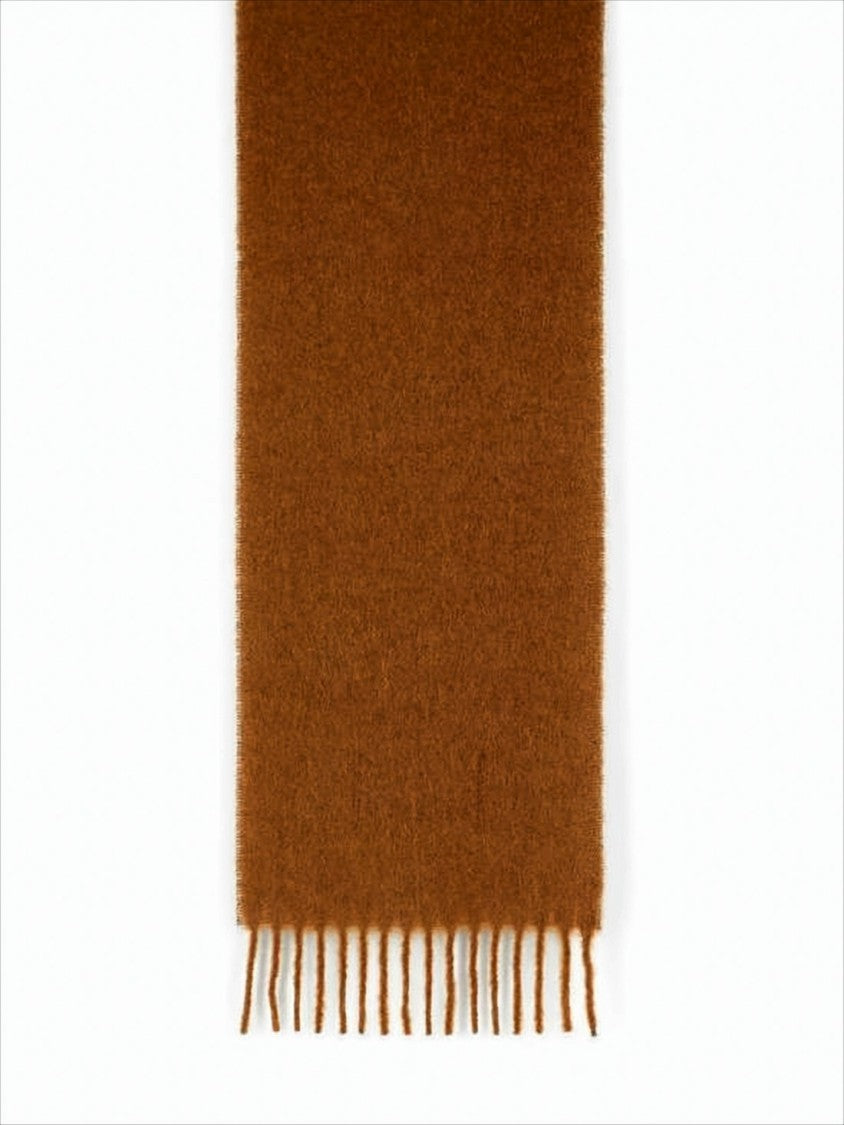 Alpaca and Polyamide Blend Scarf with Fringed Ends