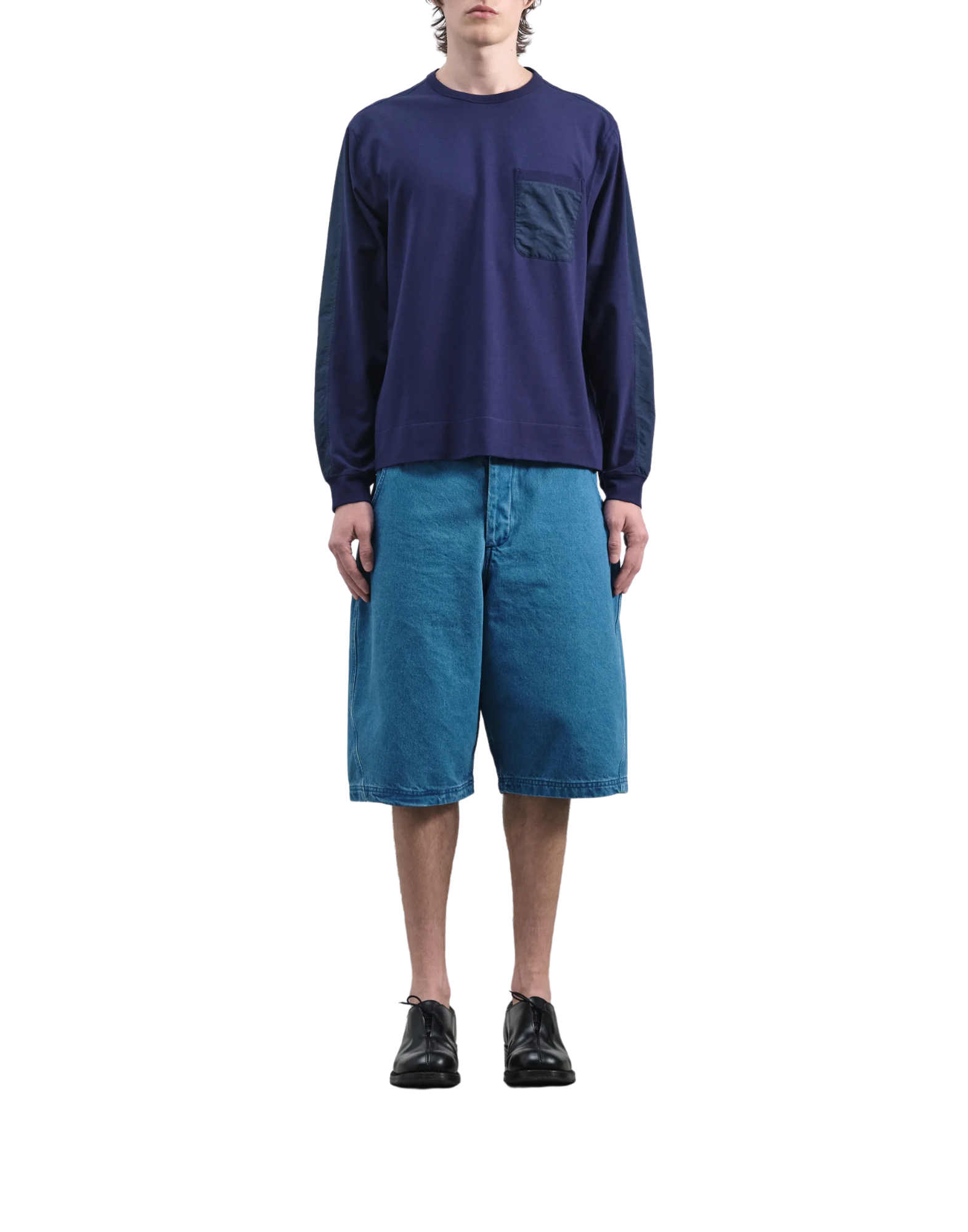Indigo Twisted Denim Shorts
