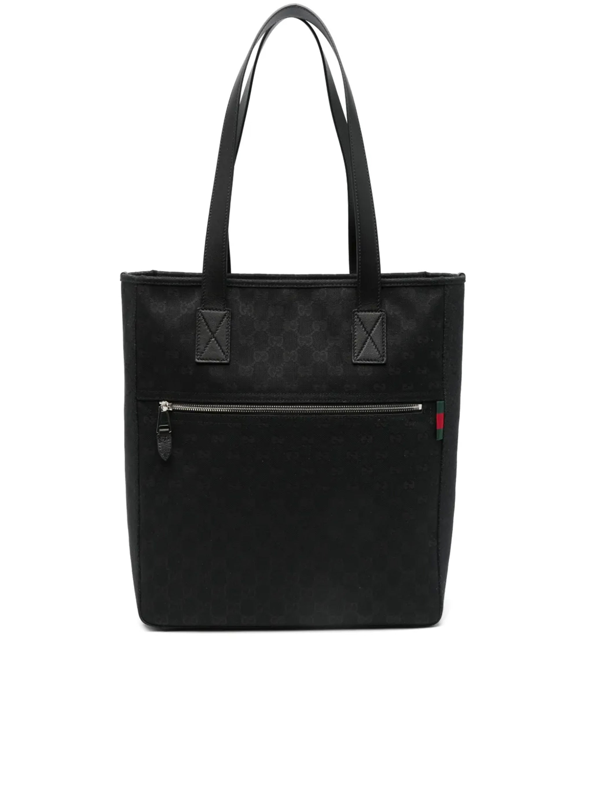 Beige GG Canvas Web Detail Tote