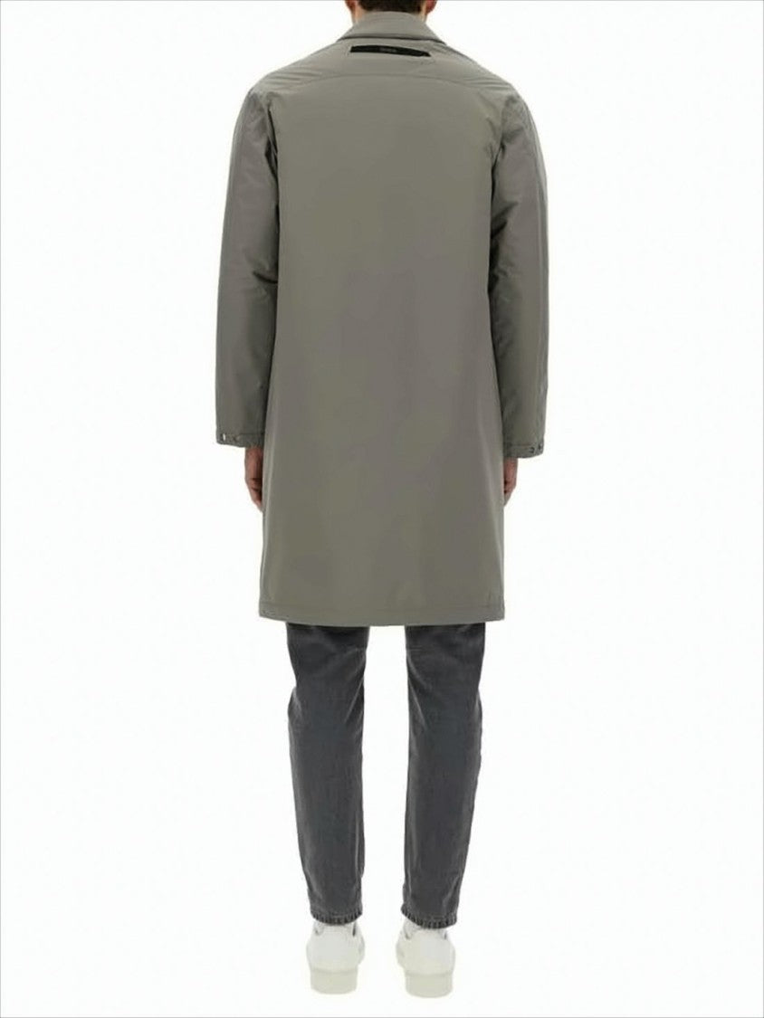 Minimalist Grey Mid-Thigh Coat with Classic Collar