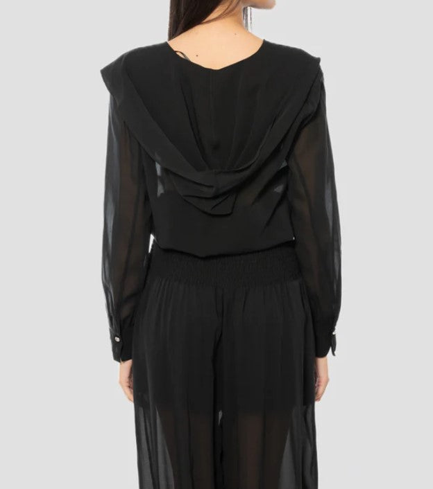 Castiglione Voile Cropped Elastic Blouse