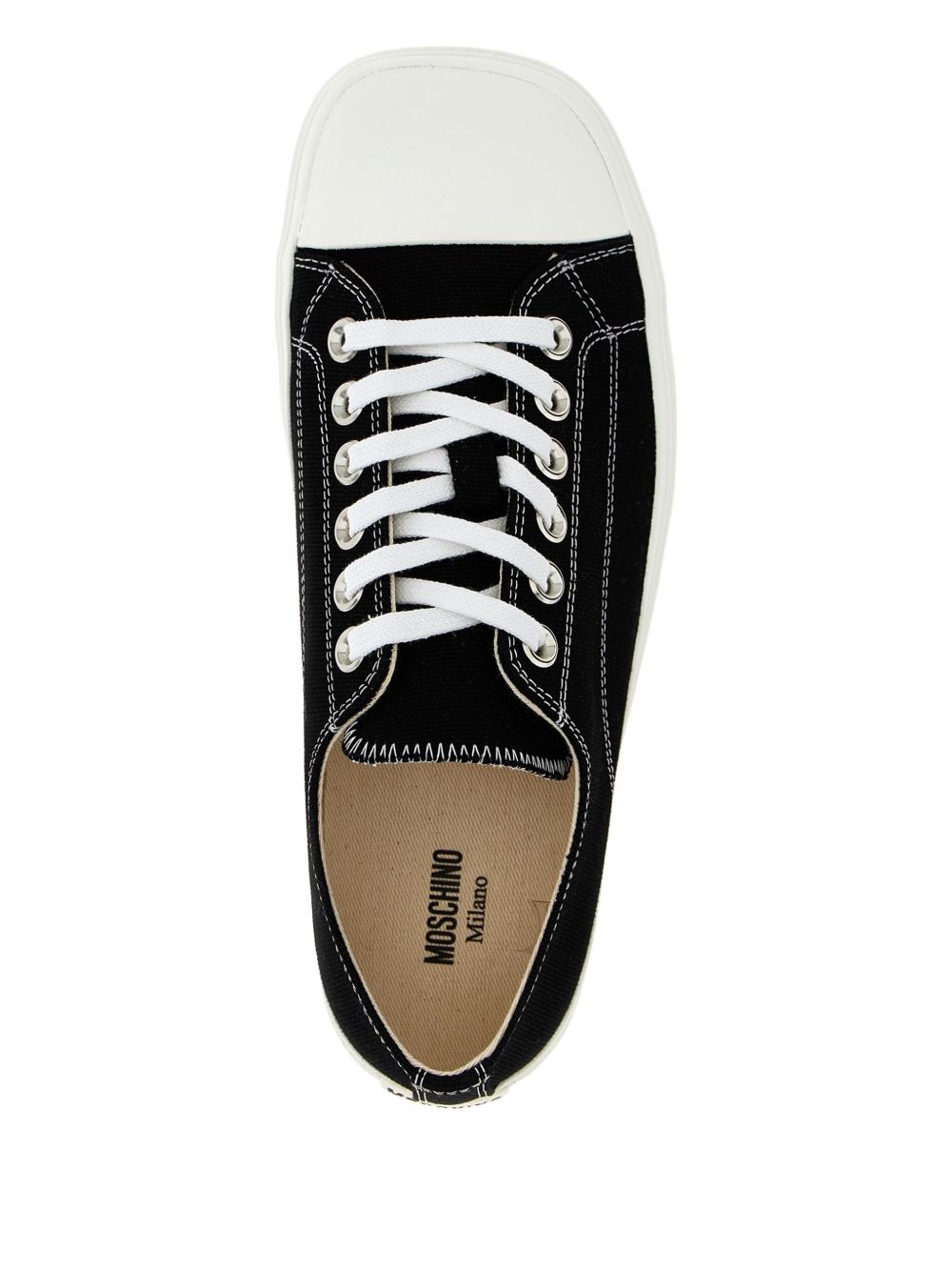 Low-Top Sneakers with Contrasting White Accents