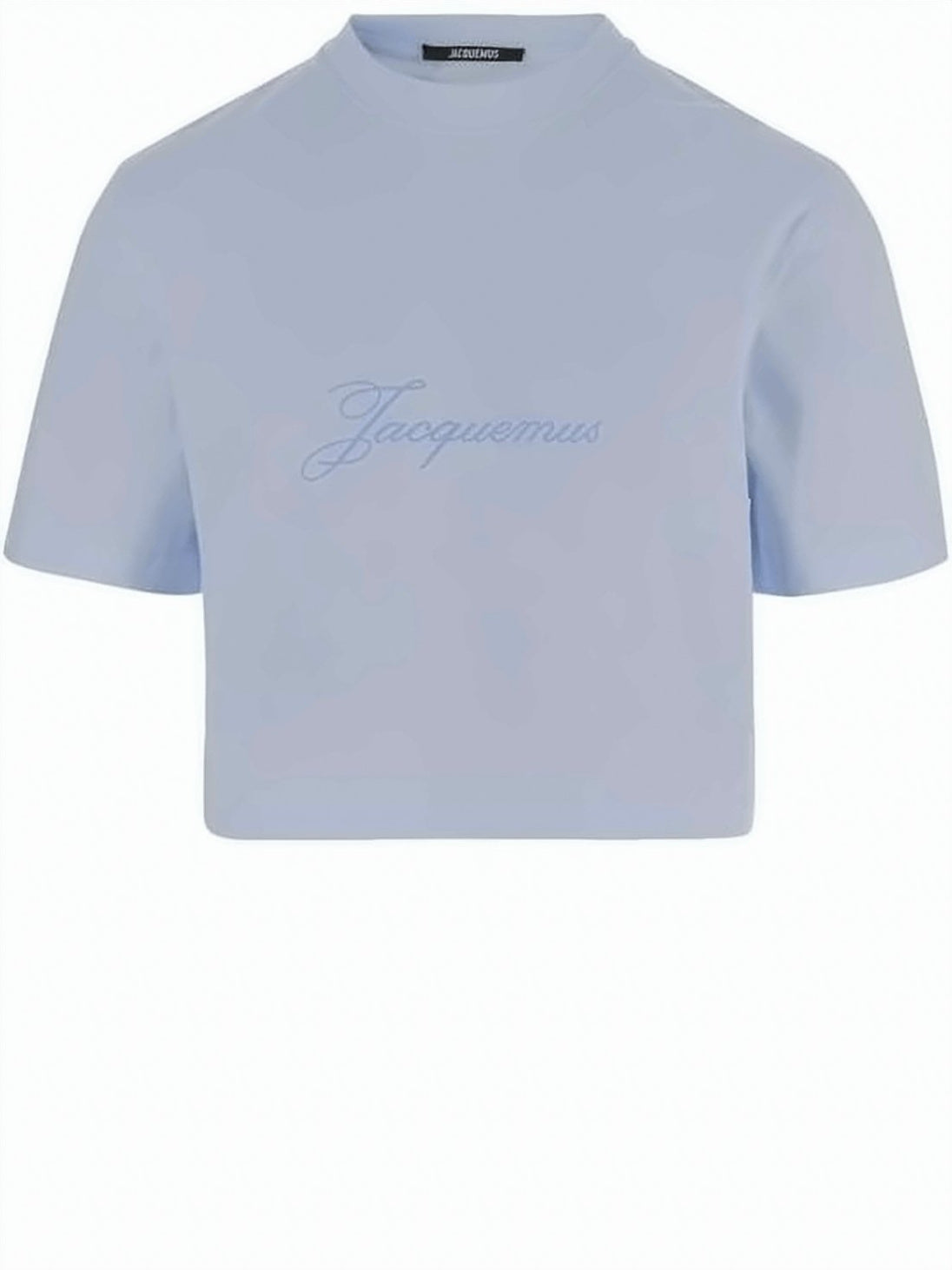 Cropped T-Shirt with Subtle Logo Embroidery