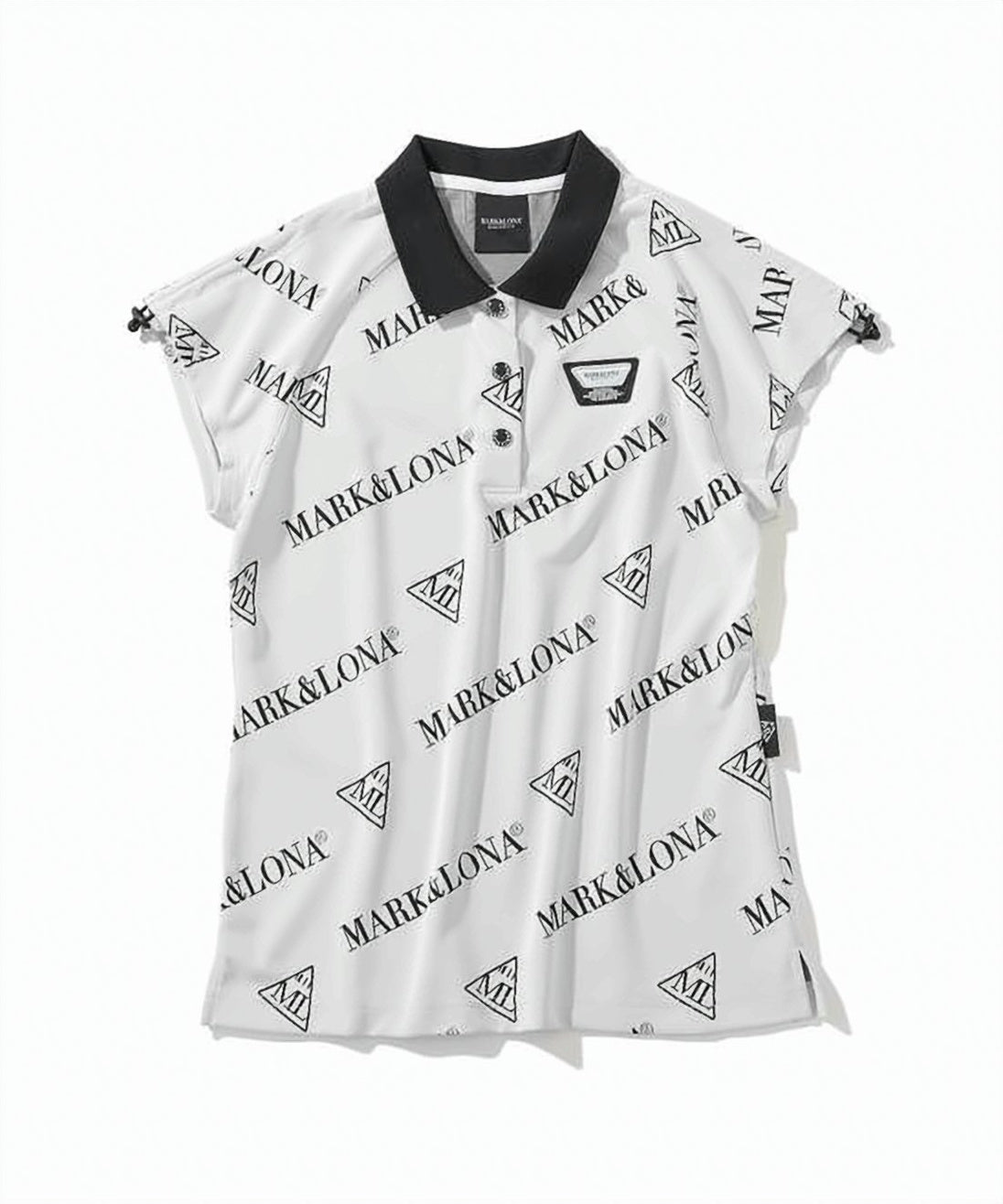 All-Over Logo Print Polo Shirt with Contrasting Collar