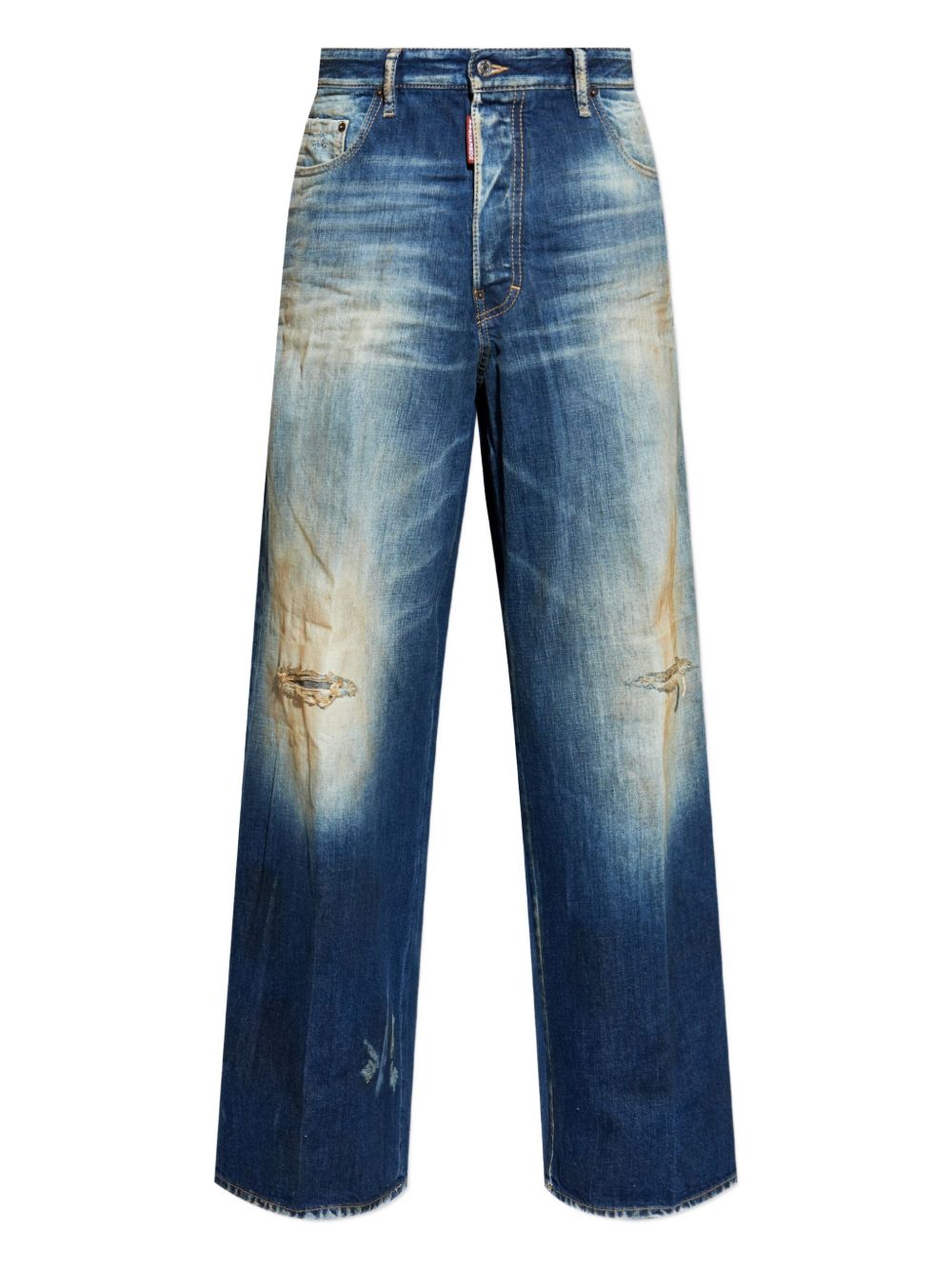 Loose-Fit Distressed Denim Jeans