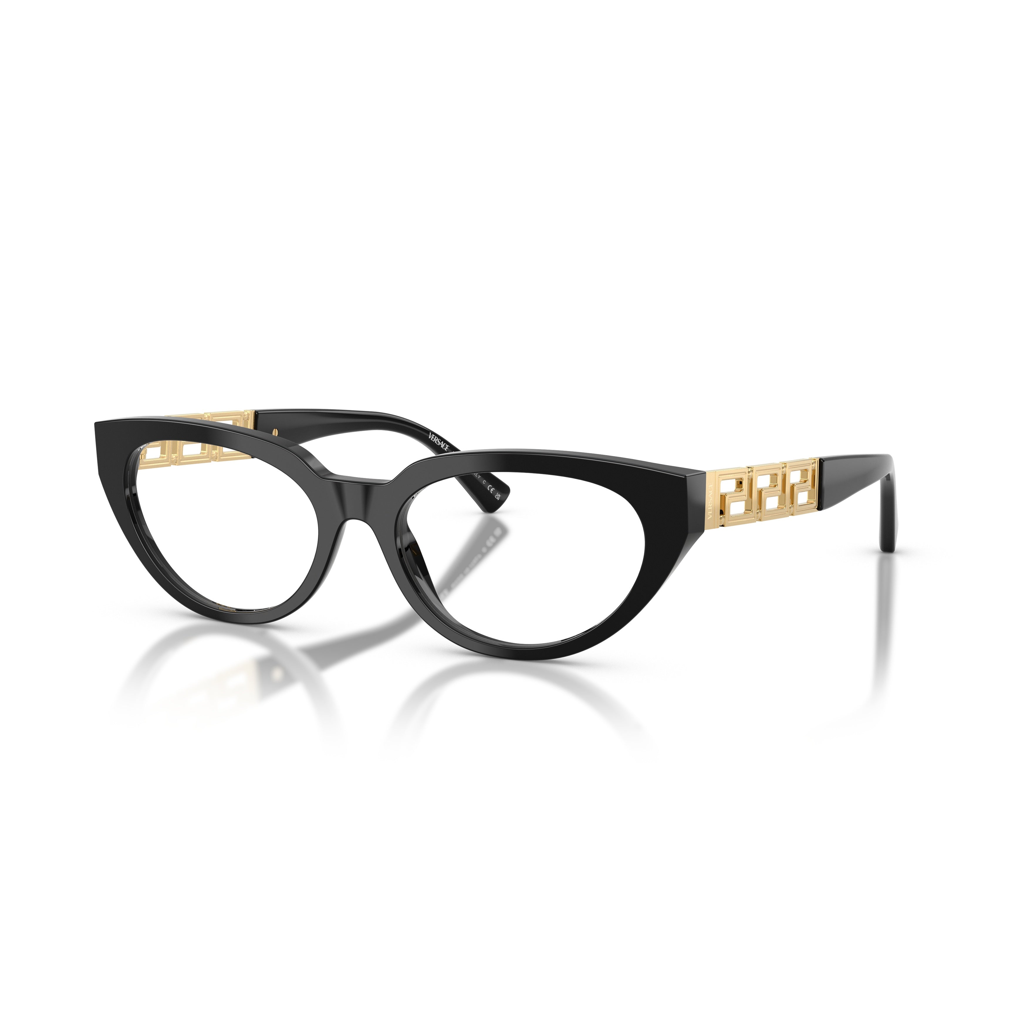 0ve3383 Cat-Eye Sunglasses with Gold-Detail Temples