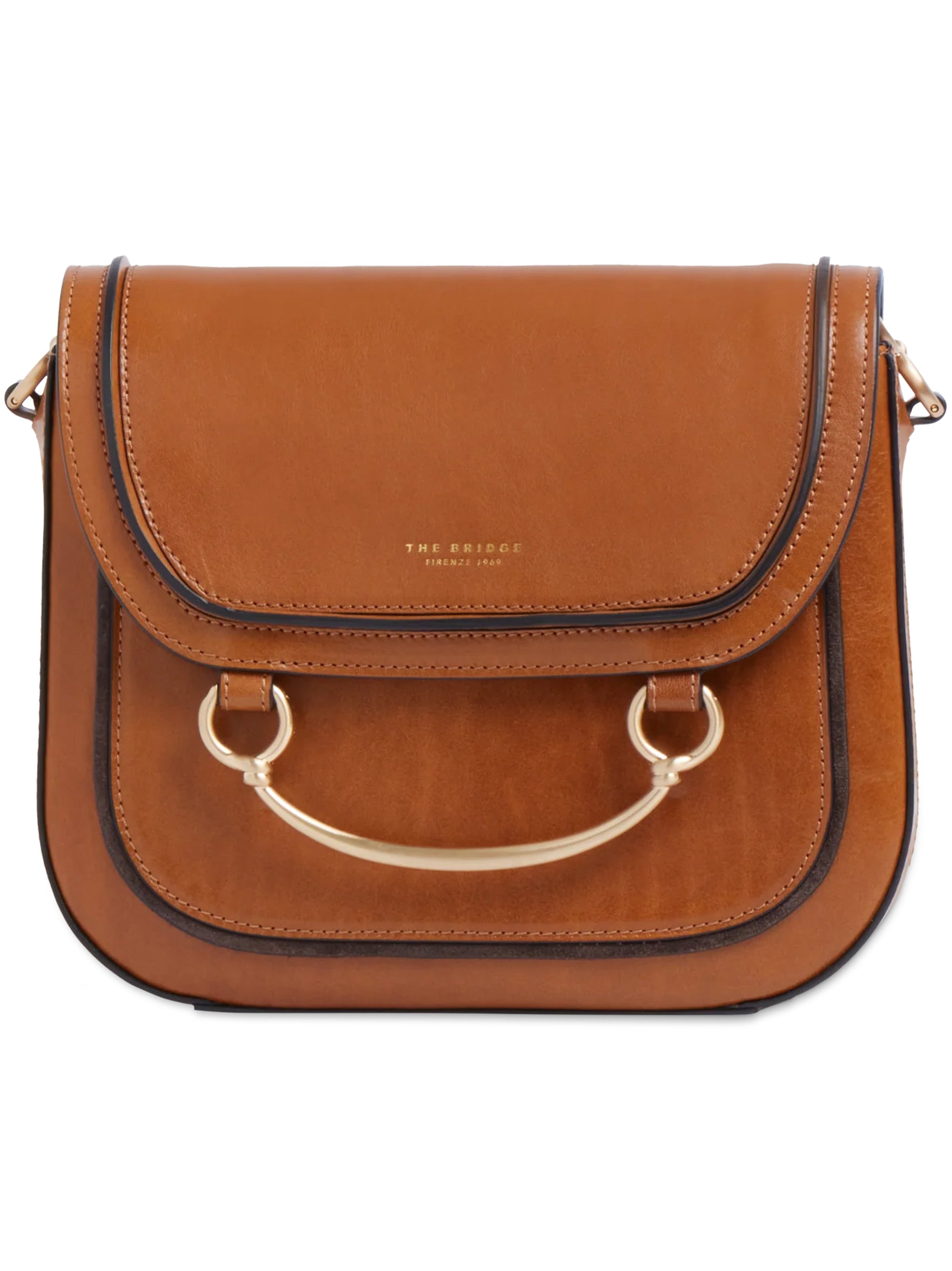 Brown Crossbody Structured Leather Satchel