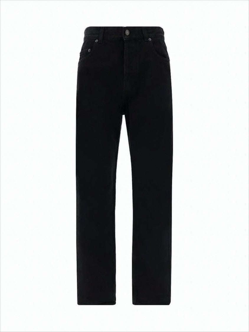 Straight-Leg Denim Pants with Classic Five-Pocket Design