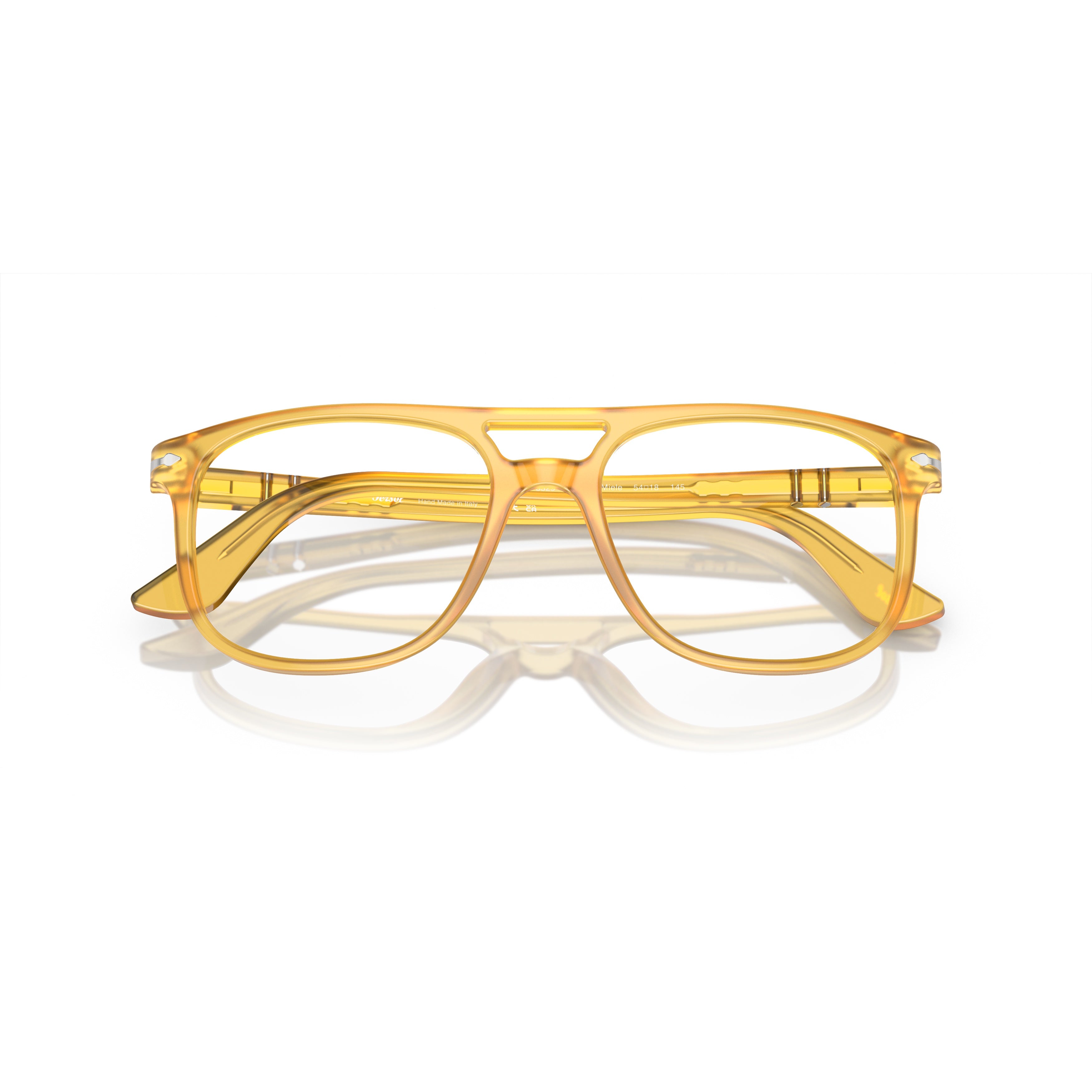 0po3329v Translucent Yellow Acetate Eyeglasses with Keyhole Bridge