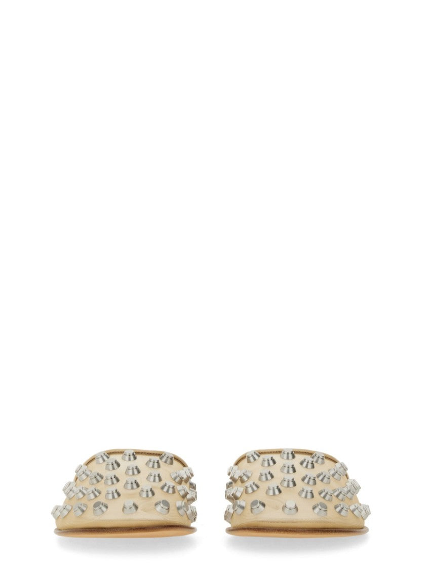 "Rhodes"Transparent Sandals With Metallic Studs