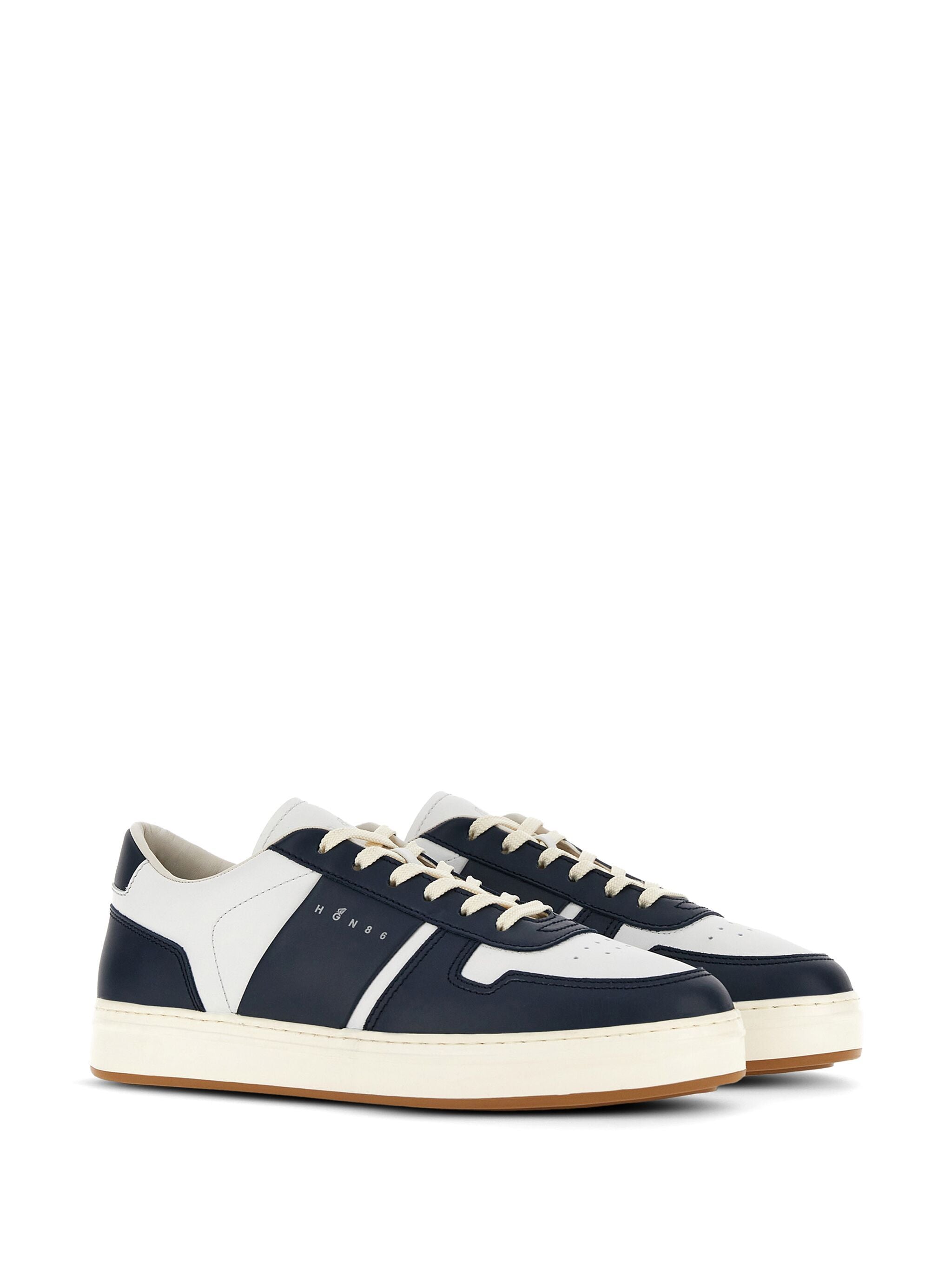 White Minimalist Nappa Leather H-TV Sneakers