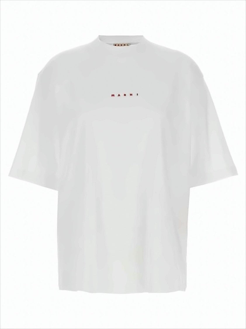 Short-Sleeved Relaxed Fit T-Shirt with Centered Logo