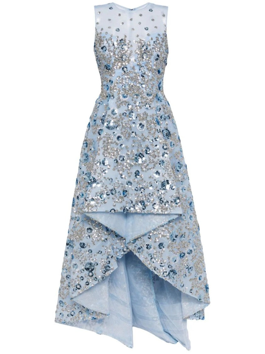 Tulle, High-Low Dress With Dotted Beading