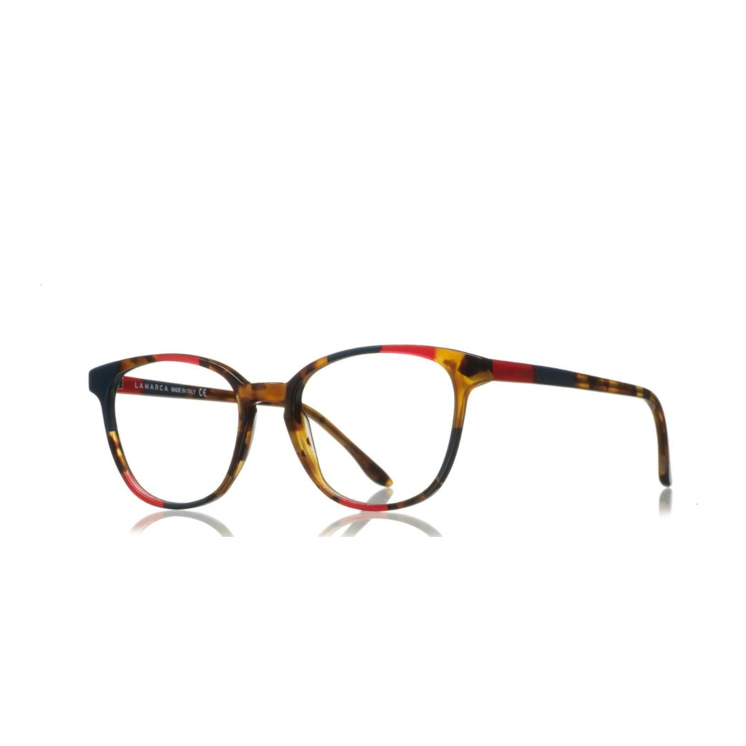 Mosaico 41 Rounded Square Tortoiseshell Eyeglasses with Bold Accents