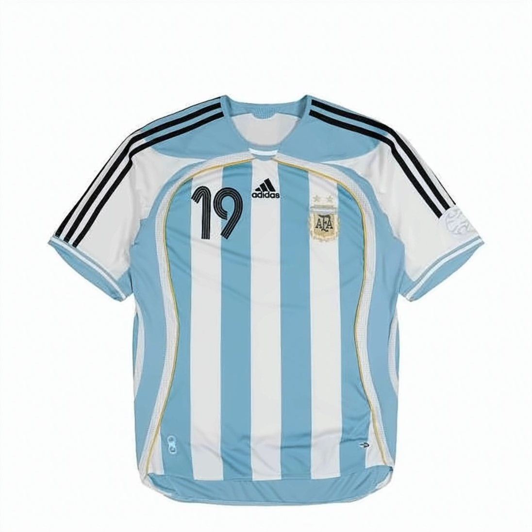 Vertical Striped Athletic Jersey with Gold Piping Details