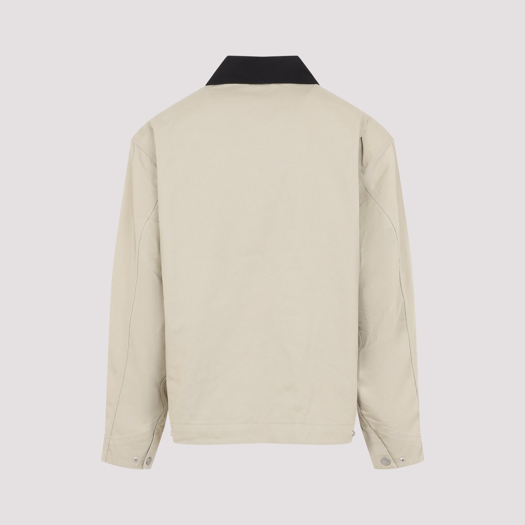 Light Beige Jacket With Black Collar