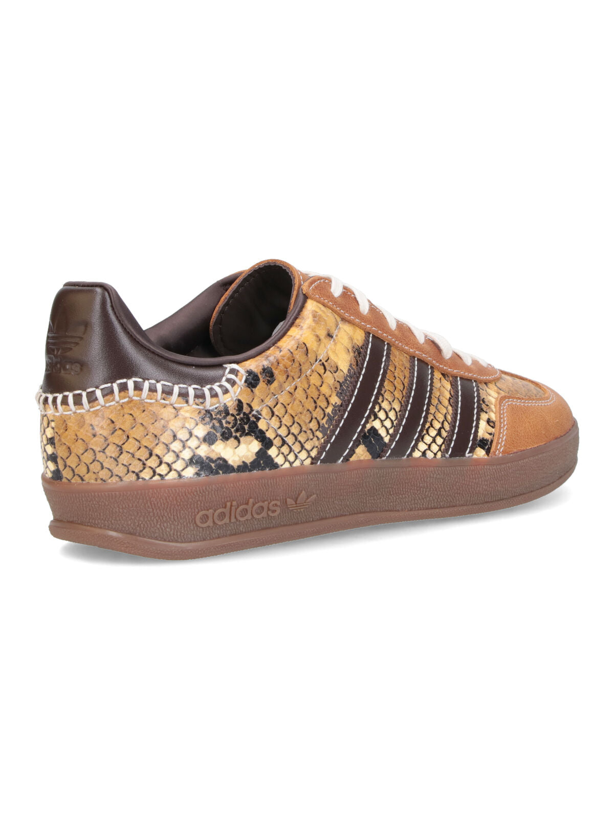 Brown Snakeskin Pattern Low-Top Sneakers