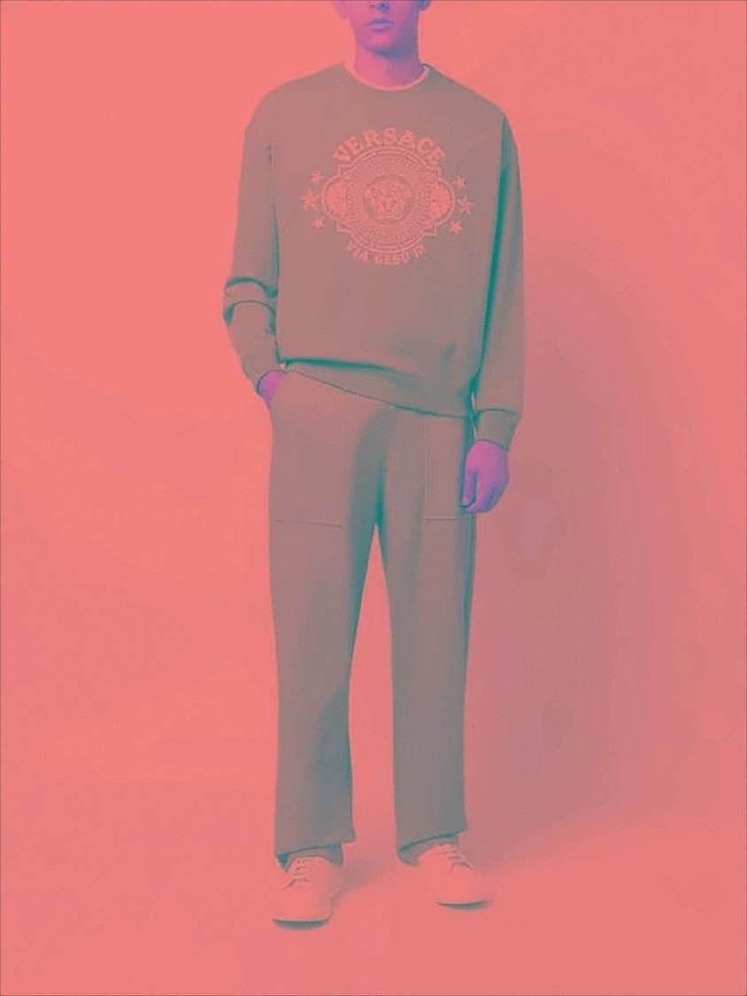 Cotton Long-Sleeve Sweatshirt with Graphic Emblem