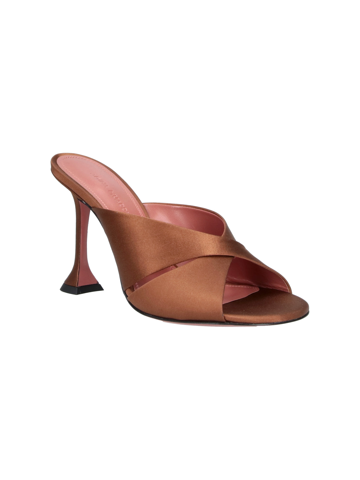 Brown Salma Crisscross Satin Mules