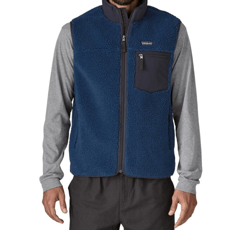 Textured Fleece Vest with High Collar