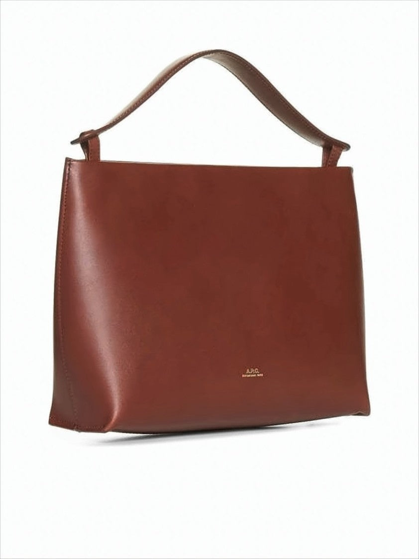 Smooth Cowhide Leather Rectangular Shoulder Bag