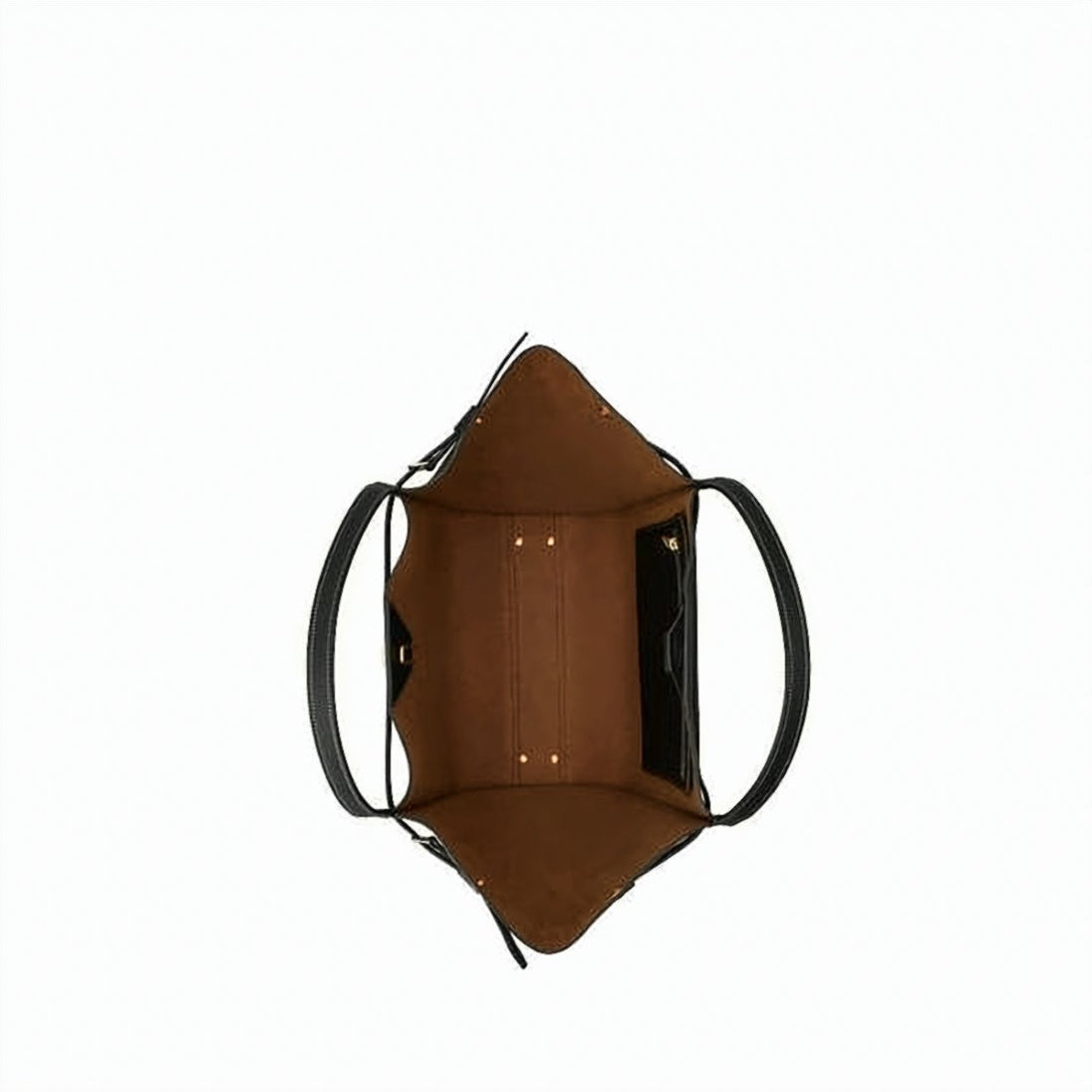 Trapezoidal Black Calf Leather Shoulder Bag