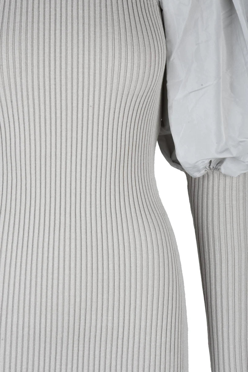 Long Knit Dress - Pearl Grey
