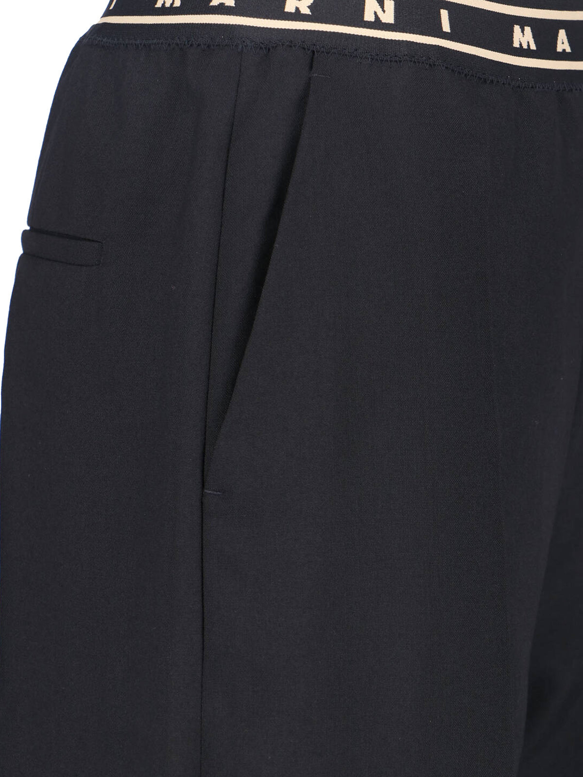Black Wide-Leg Virgin Wool Trousers