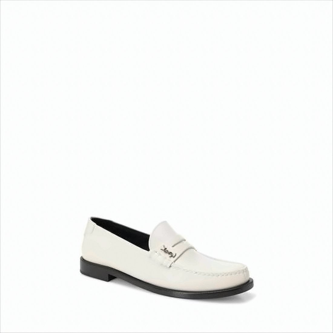 Minimalist Lambskin Loafers with Metallic Accent