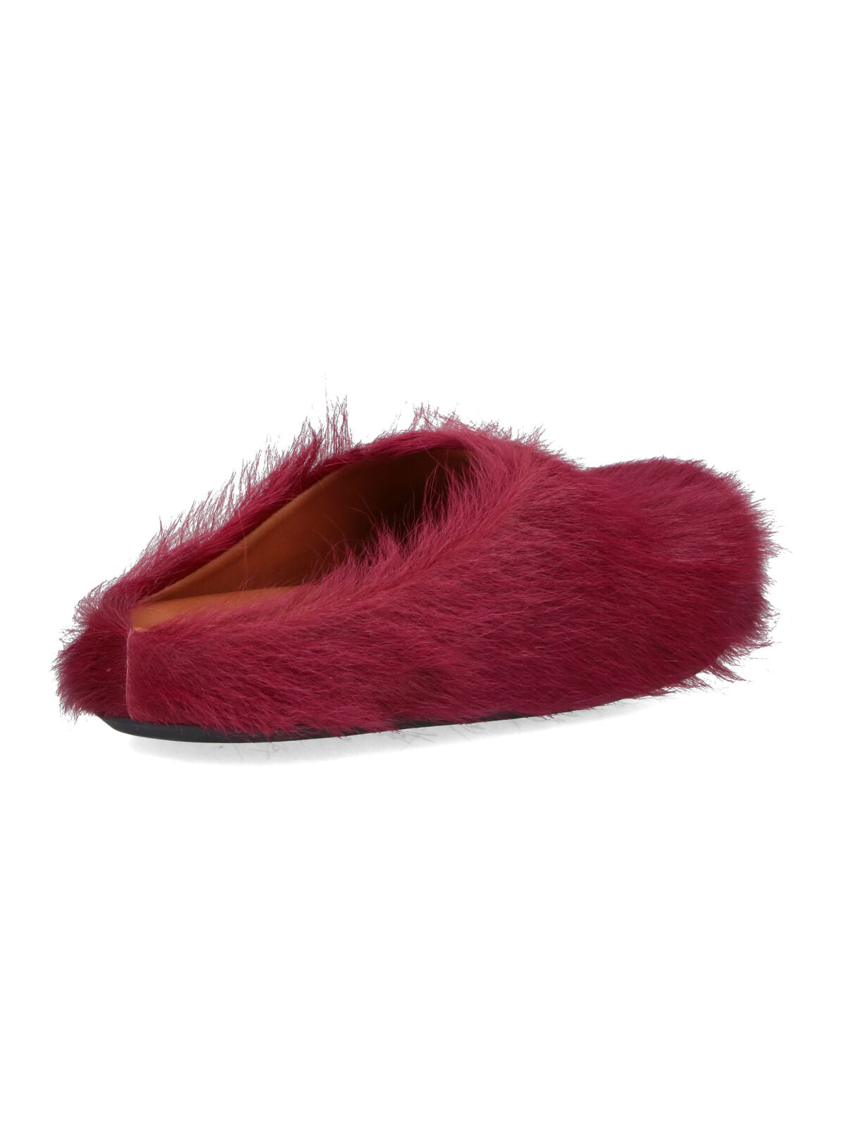Slip-On Mules in Red Calf Hair Leather