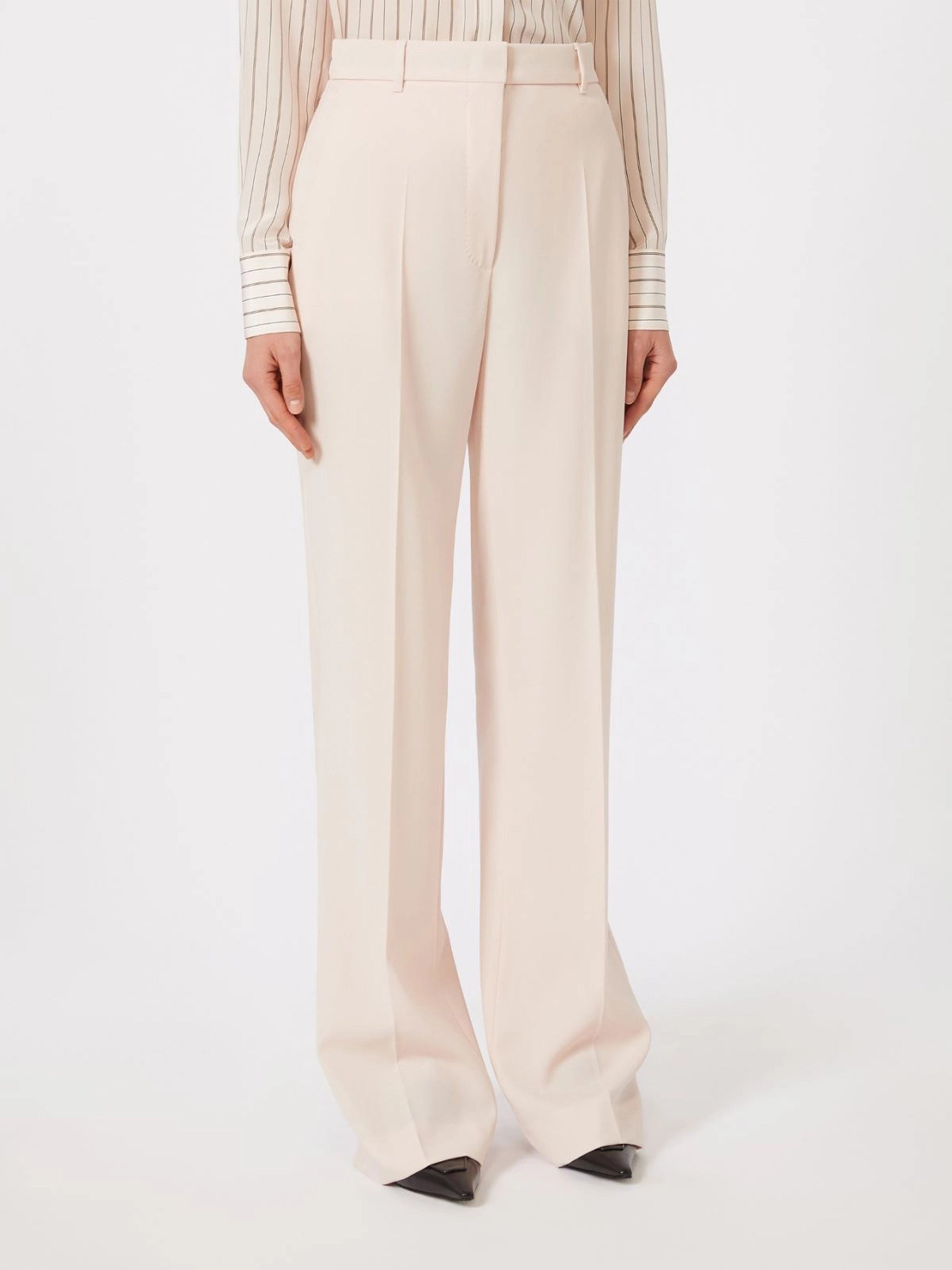 Light Beige Quasar Wide-Leg Trousers