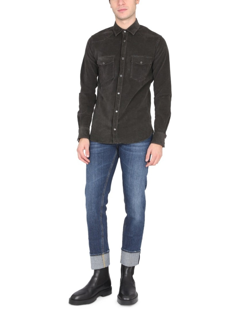 Medium Blue Washed Twill Jeans