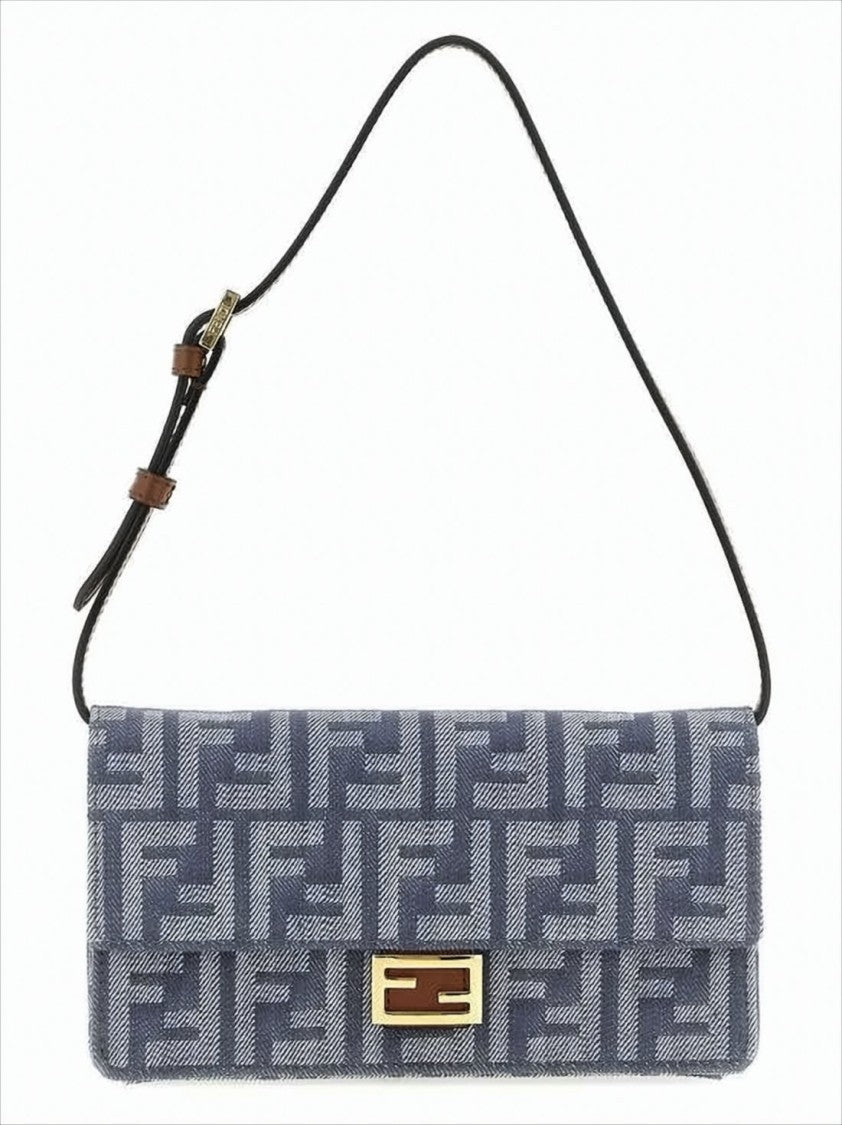 Rectangular Monogram Crossbody Bag With Gold-Tone Clasp