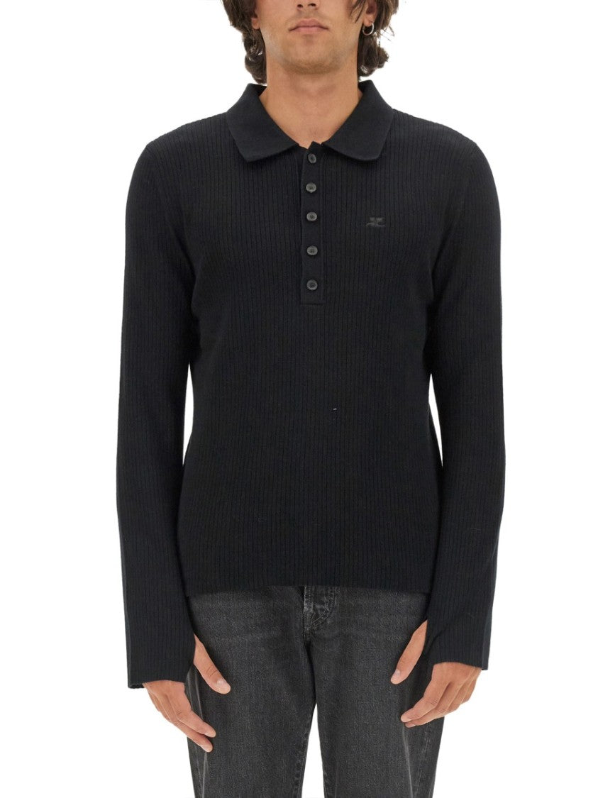 Slim Fit Black Polo