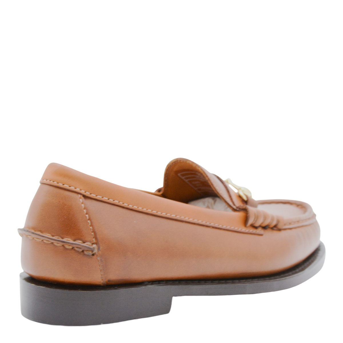 Brown Leather Loafers with Gold-tone Detail